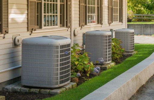 three outdoor ac units